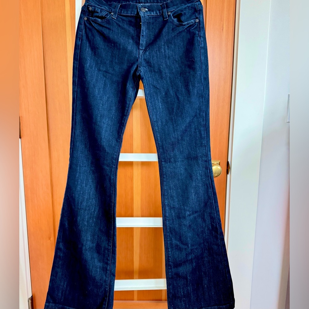 7 For All Mankind Dark Indigo Flared Jeans